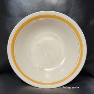 Vintage Stoneware Prinetti 9" Bowl Gold Orange Band Ring Stripe Replacement